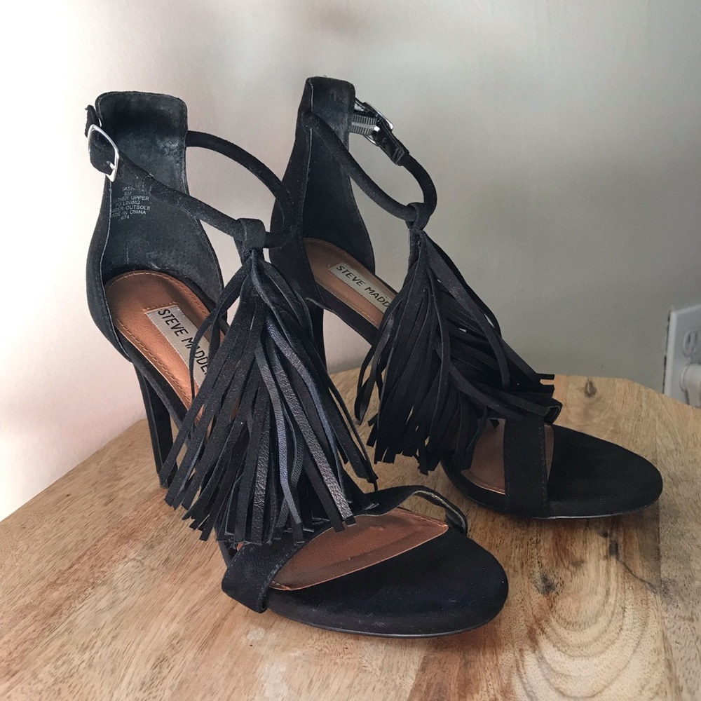 Steve Madden Leather Fringe Heels